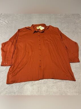 Cubavera Men’s XL Pink 100% Linen Button Up Shirt Long Sleeve Guayabera